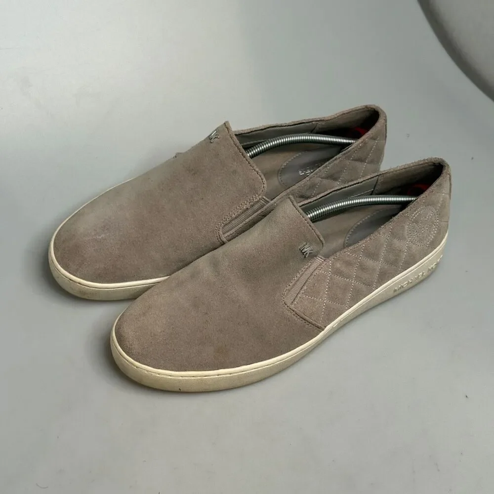 Michael Kors Women’s 10 M Gray Suede Slip‑On Sneakers  HX18U